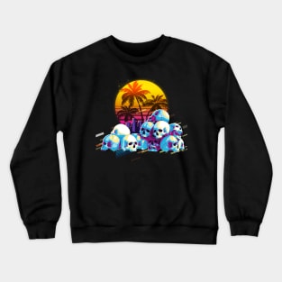 skull retro80s Crewneck Sweatshirt